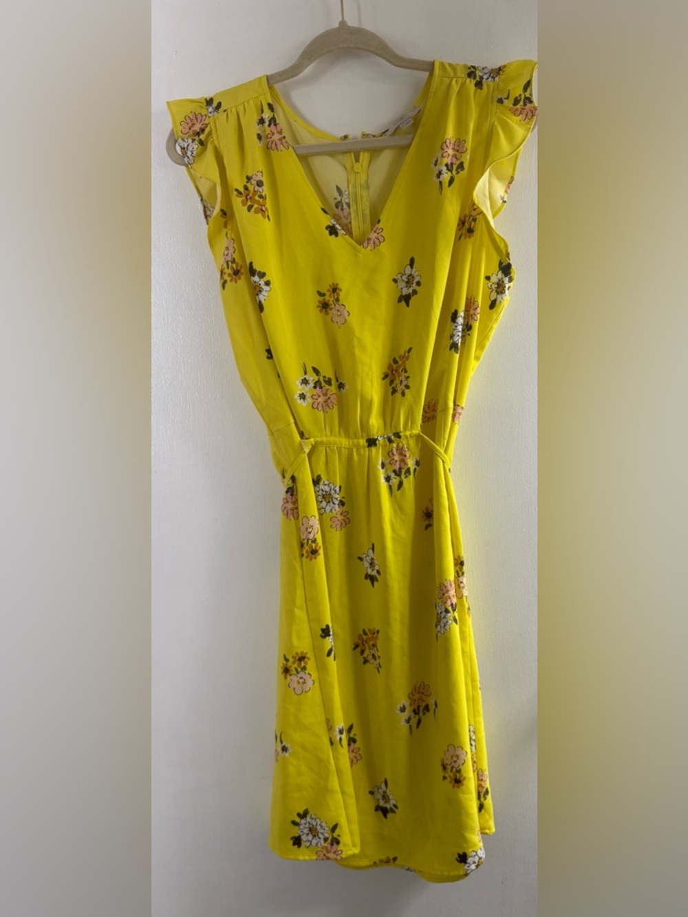 LOFT Bright Yellow Floral Dress